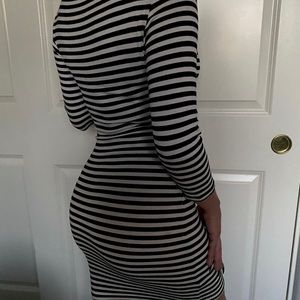 Black & White Striped Bodycon Dress